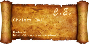 Chriszt Emil névjegykártya